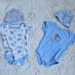 George Blue and White Bear Bodysuit Set